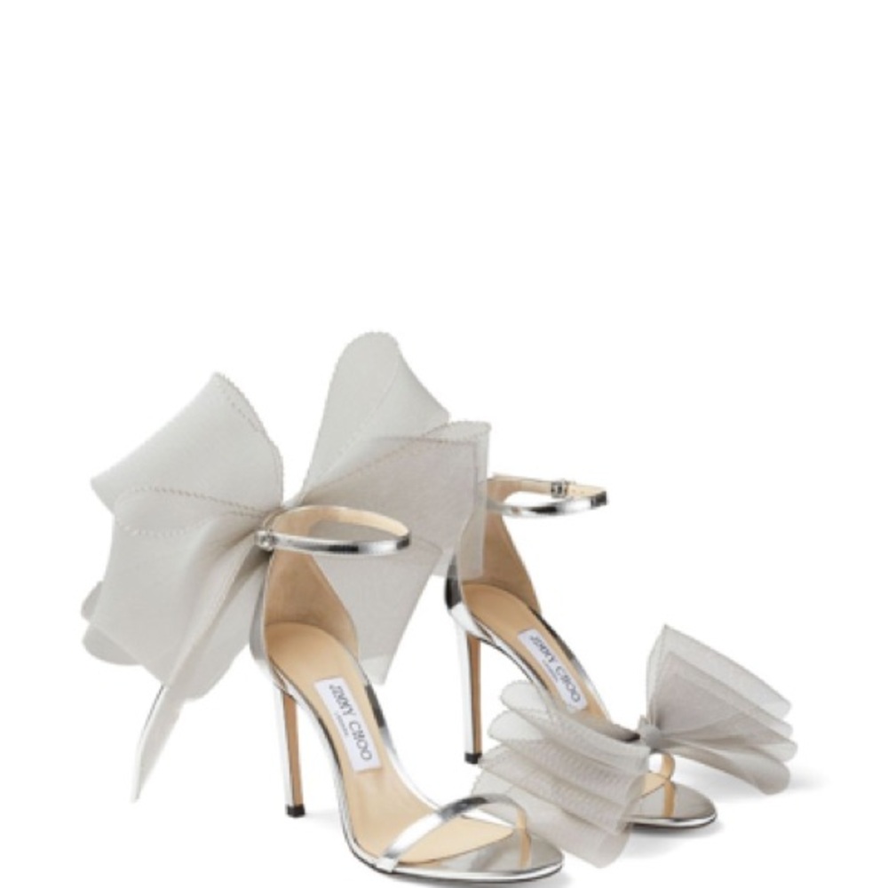 Jimmy Choo Aveline 100 Silver Heels